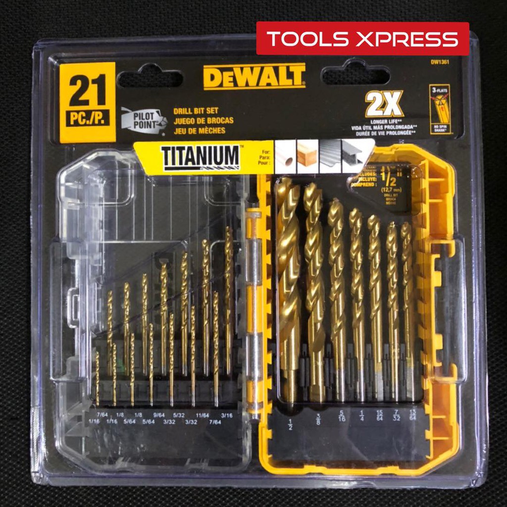 DeWALT DW1361 TITANIUM Drill Bit Set 21 pcs Shopee Philippines