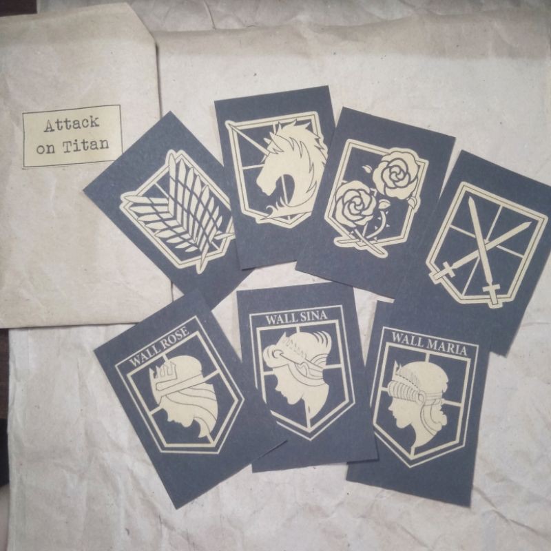 Attack On Titan Logo Kraft Journal Stickers 7 Pcs Shopee Philippines