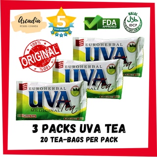 [SET OF 3 PACKS] Original Uva Tea  Organic Euroherbal Healing Wonder Miracle Medicinal Tea 20 Tea-ba #7