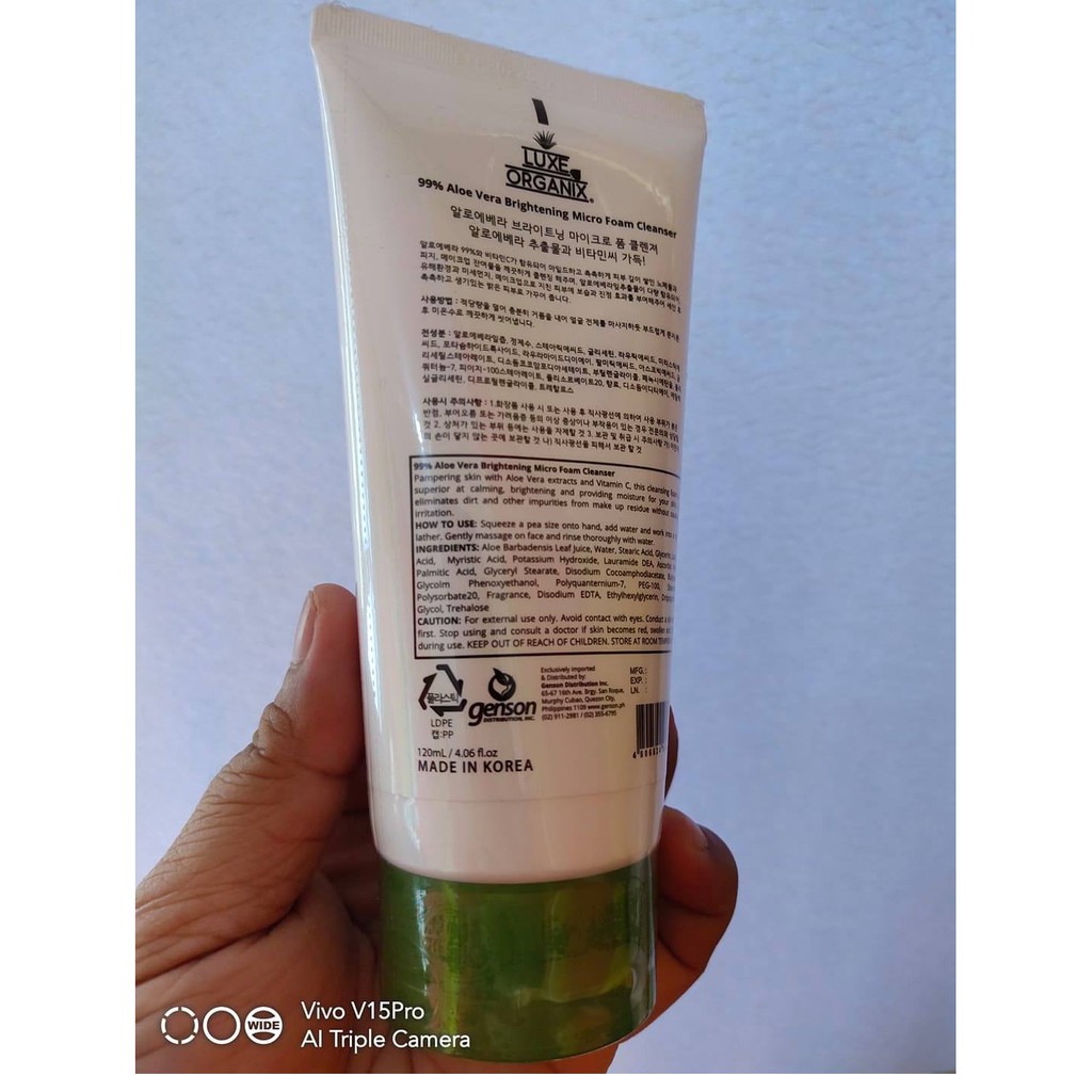 luxe organix facial wash