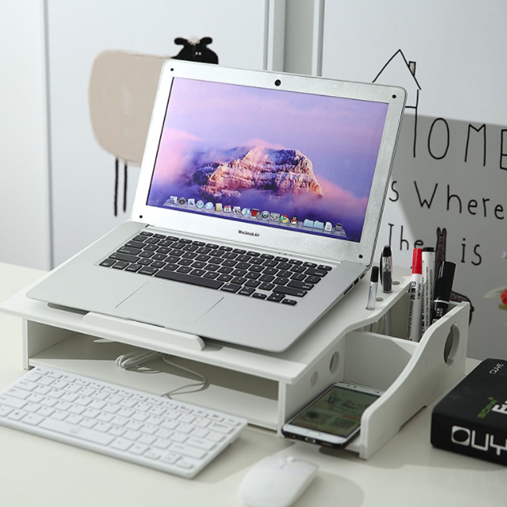 Diy Laptop Stand With Cable And Desk Organizer White Sho Philippines