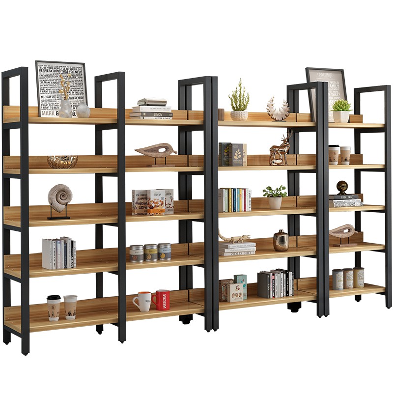 Wooden Shelf Display Rack, Iron Wood Shelves