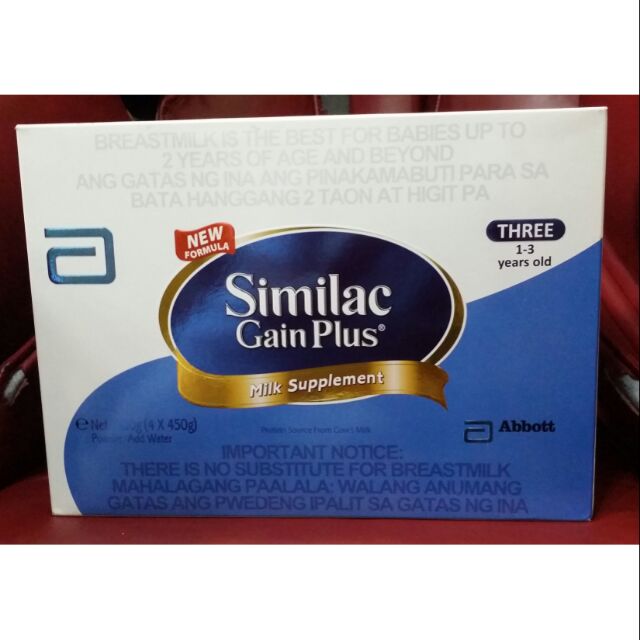 similac gain plus 3 years old