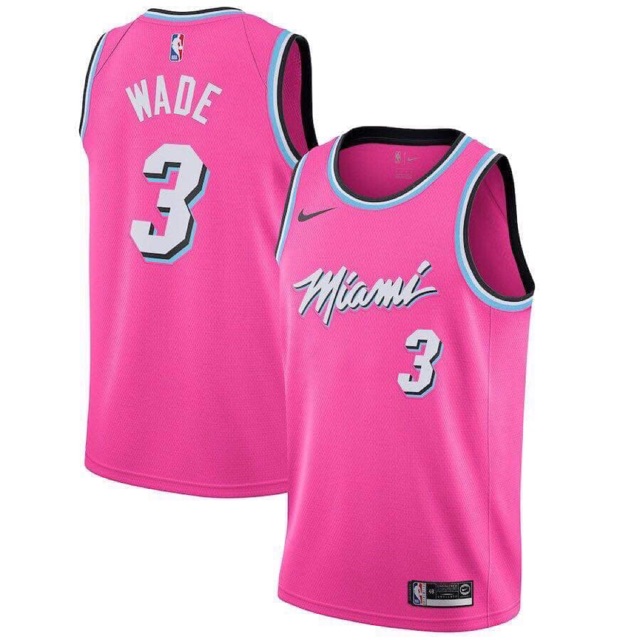 Nike NBA Miami wade pink jersey #3 | Shopee Philippines