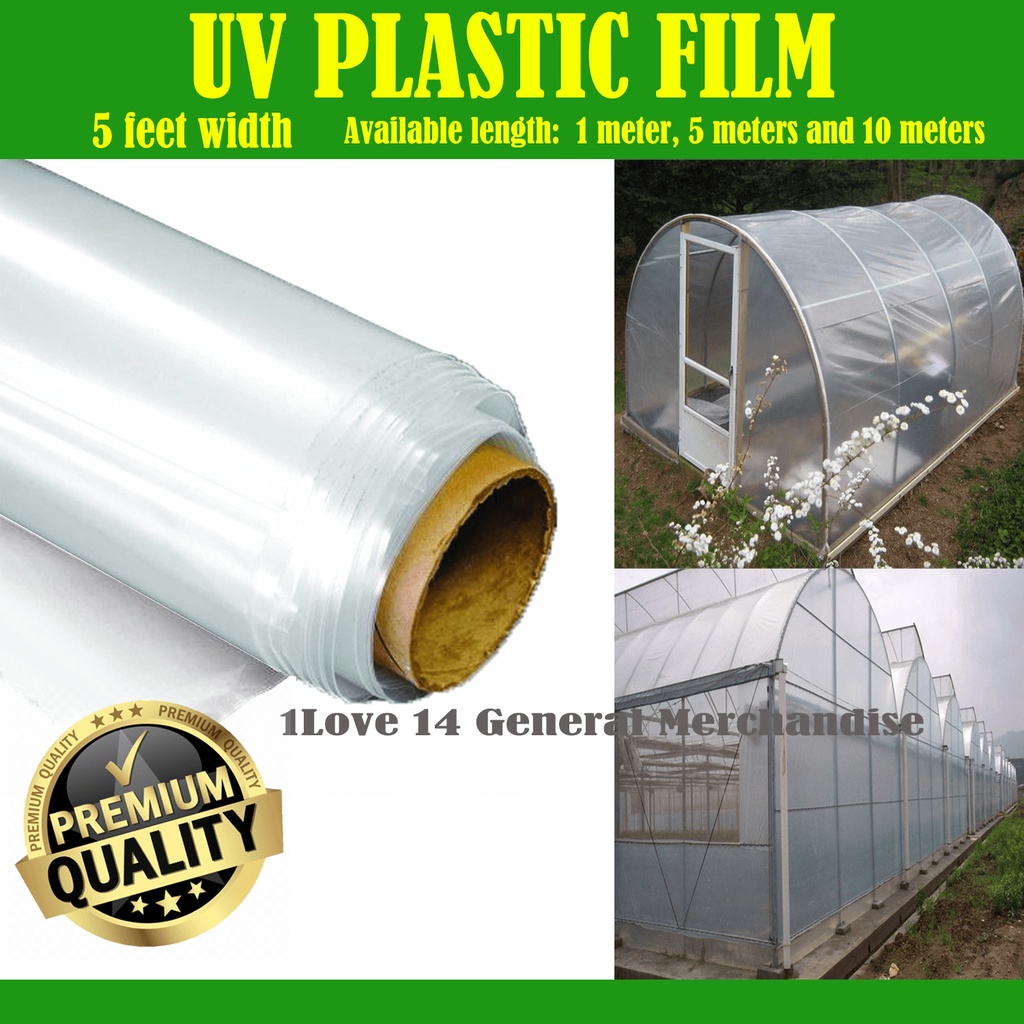 UV Plastic Clear Sheet roofing for greenhouses 1 meter 150 microns