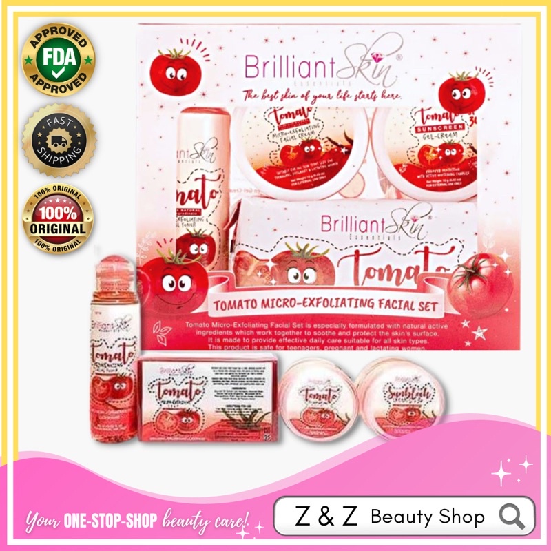Original Brilliant Skin Essentials Tomato Micro Exfoliating Facial Set Shopee Philippines