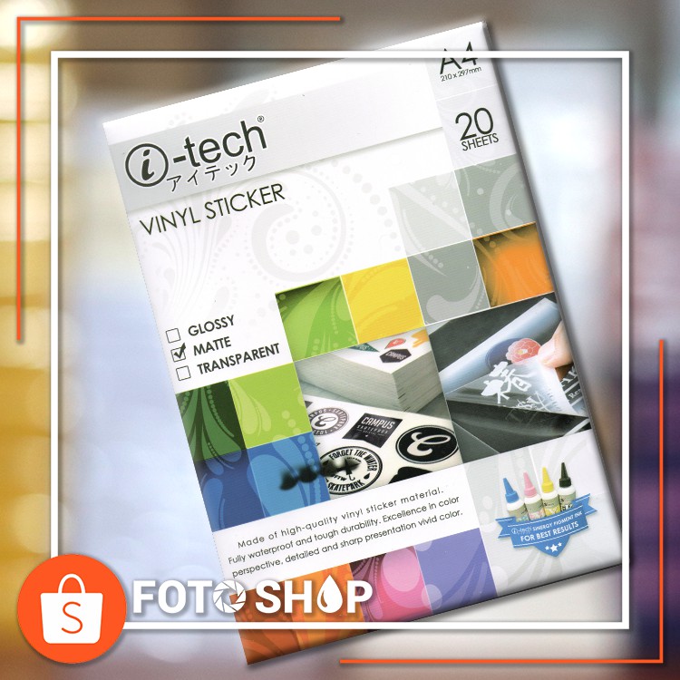 iTech Printable Vinyl Sticker Paper (Glossy, Matte, Transparent) | Shopee  Philippines