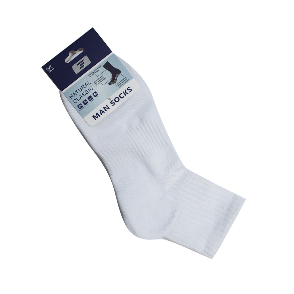 WALTERMART Natural Classic Mens Quarter Socks White Shopee Philippines