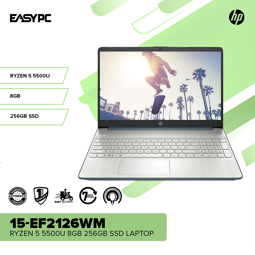 Easypc Hp 15 Ef2126wm Ryzen 5 5500u8gb256gb Ssdwin11 Laptop Ps Shopee Philippines 2765