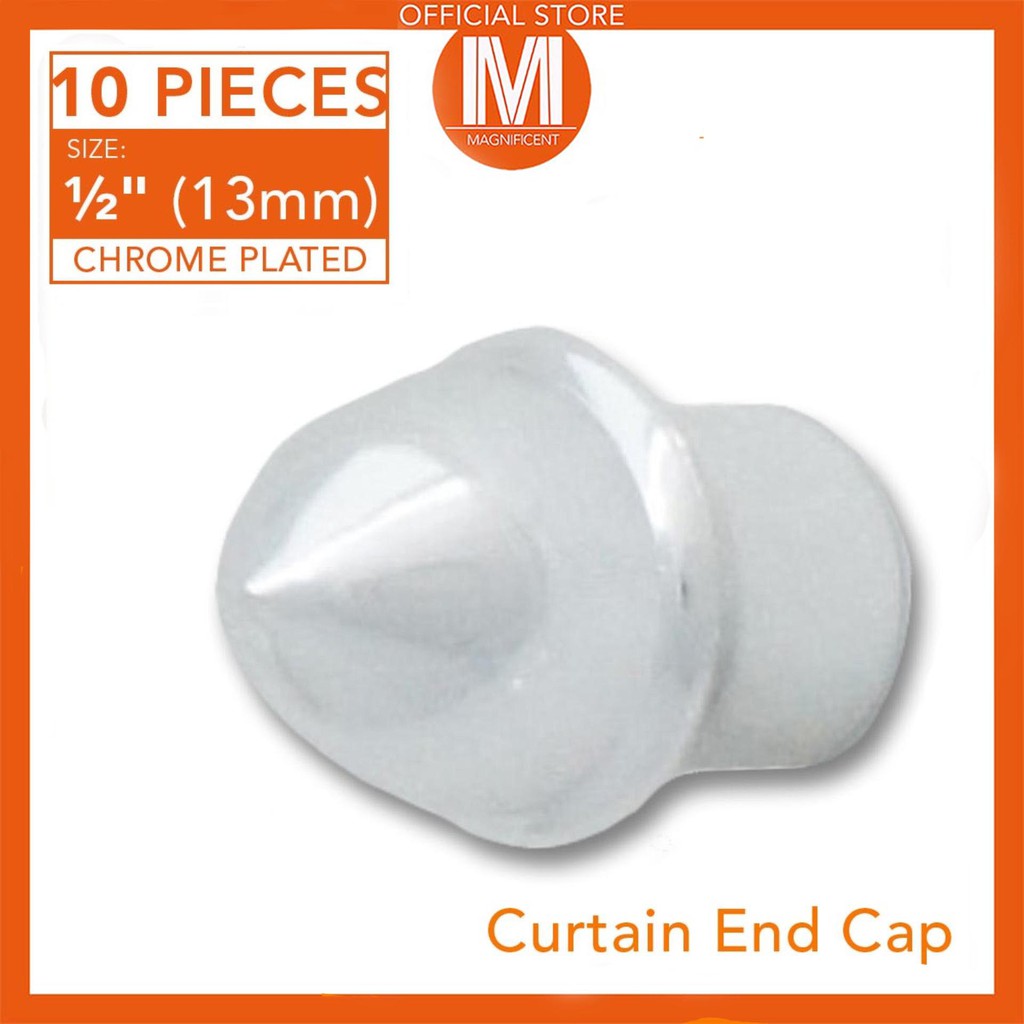 Chrome Plated Curtain Pole Ends Drape Rod Head 10 Pieces