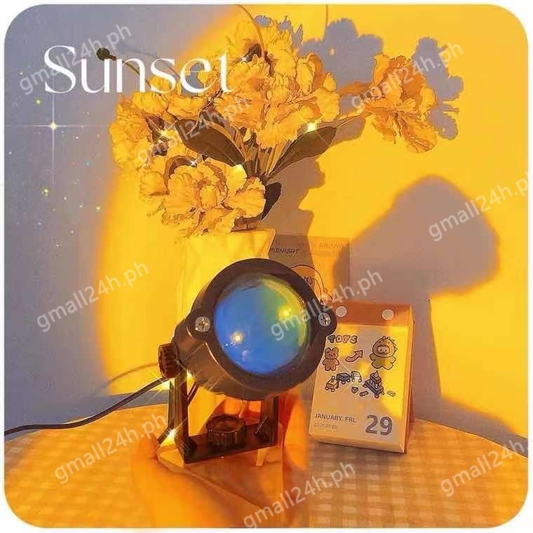 LED Sunset Projector Floor Light Rainbow Projection Night Light