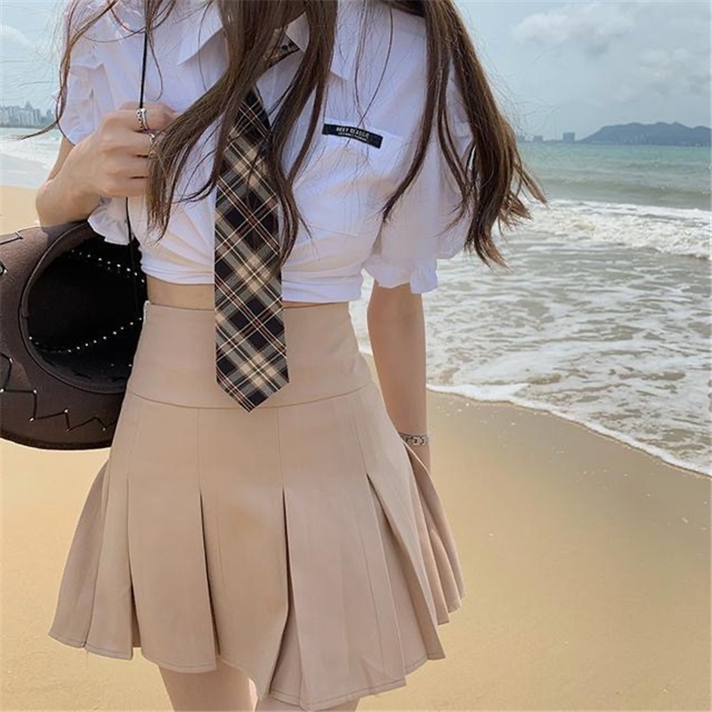 school suplies College Style Khaki Pleated Skirt Sets Japan Korean Students JK Uniform Hot Girl
