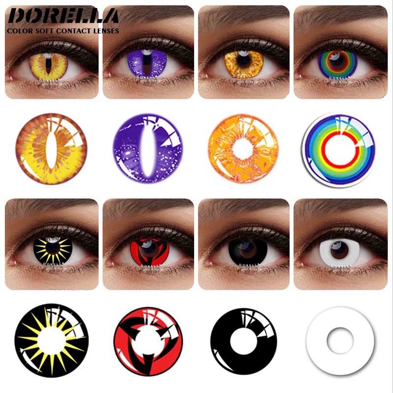 COD】 Uchiha Sasuke Kakashi Seri Pair Colored Contact Lenses For Eyes Anime  Cosplay Contact Lense Yearly Use Contact Lenses With Solution /Case Graded  Contact Lense Red Black Grey Brown | 2pcs/pairs Cosplay