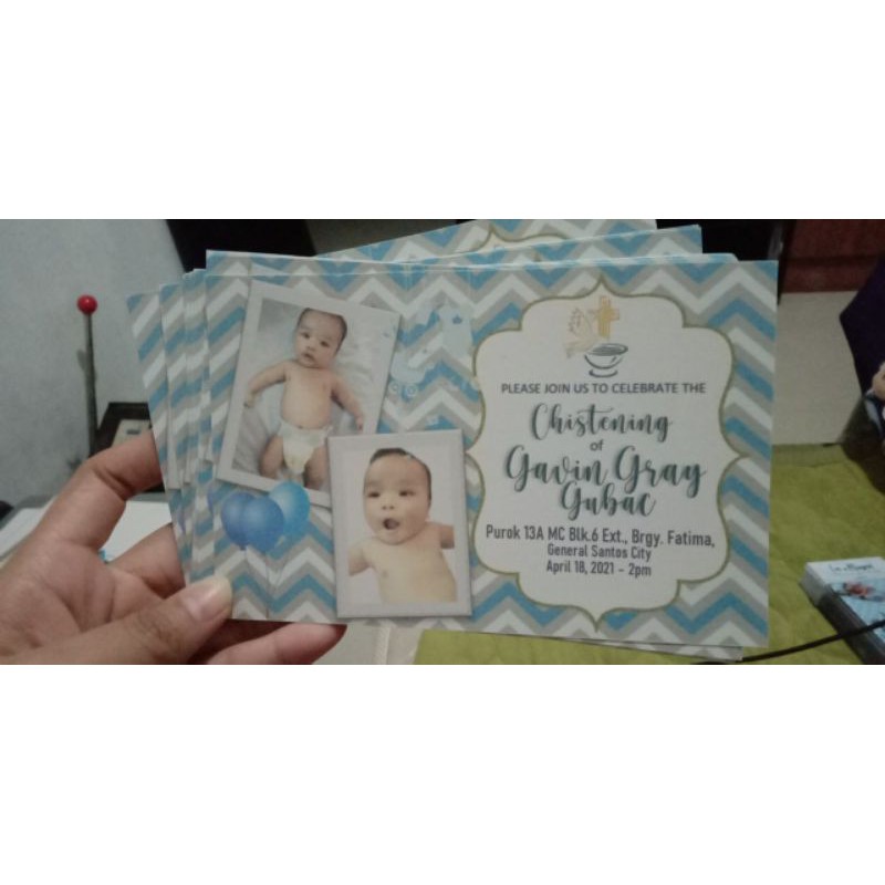 Invitation for Baptism (Minimum of 30pcs) | Shopee Philippines