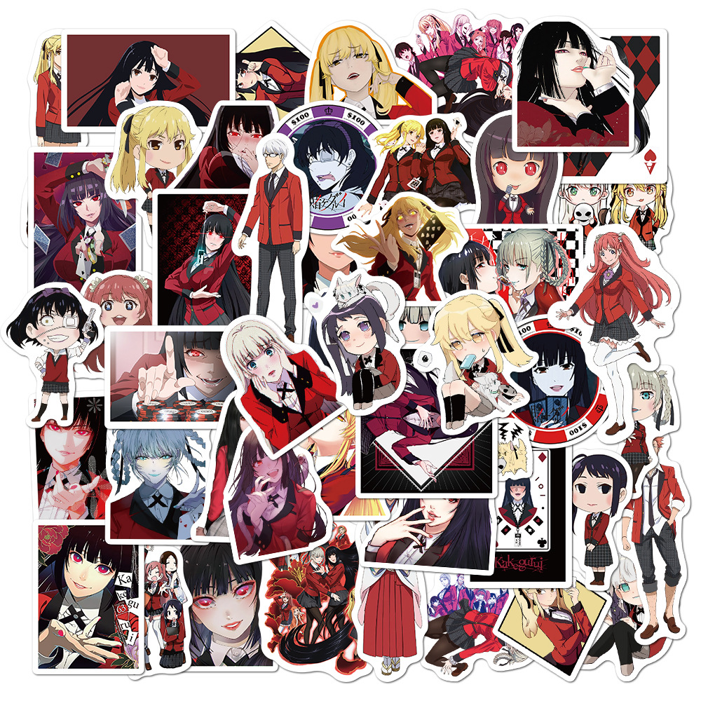 50 pcs kakegurui anime stickers bomb graffiti decals for