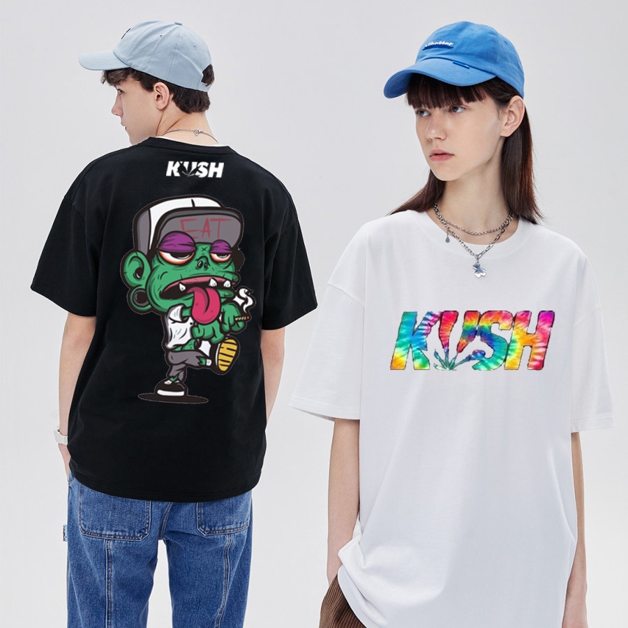 KUSH Design Culture Vintage Inspired Cotton Loose Clothing T-Shirt High Quality T-shirts COD BACK 3