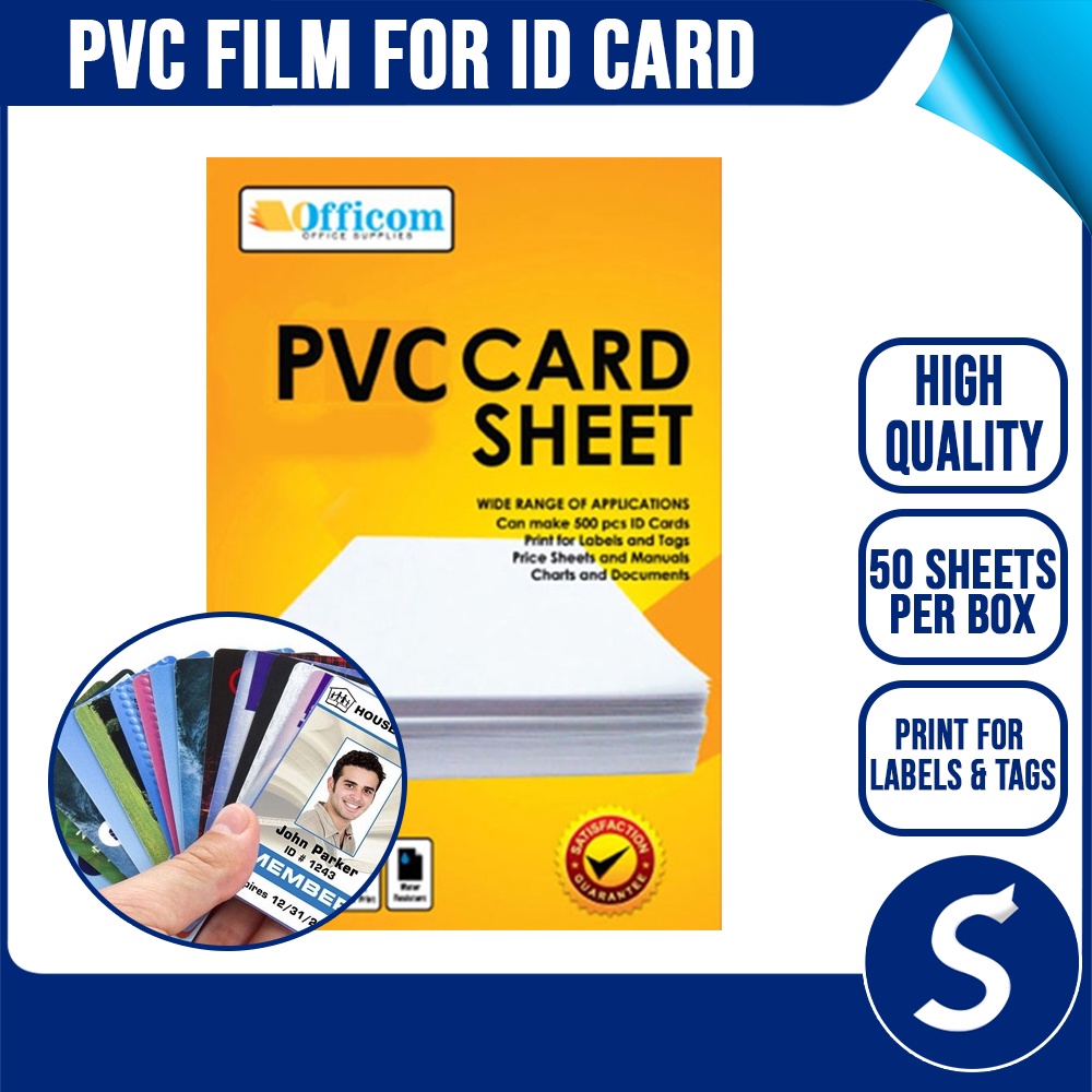 Pvc Id Card Sheet A4 Size Id Film Sheet Office Id Sheet 50sheets Pack ...