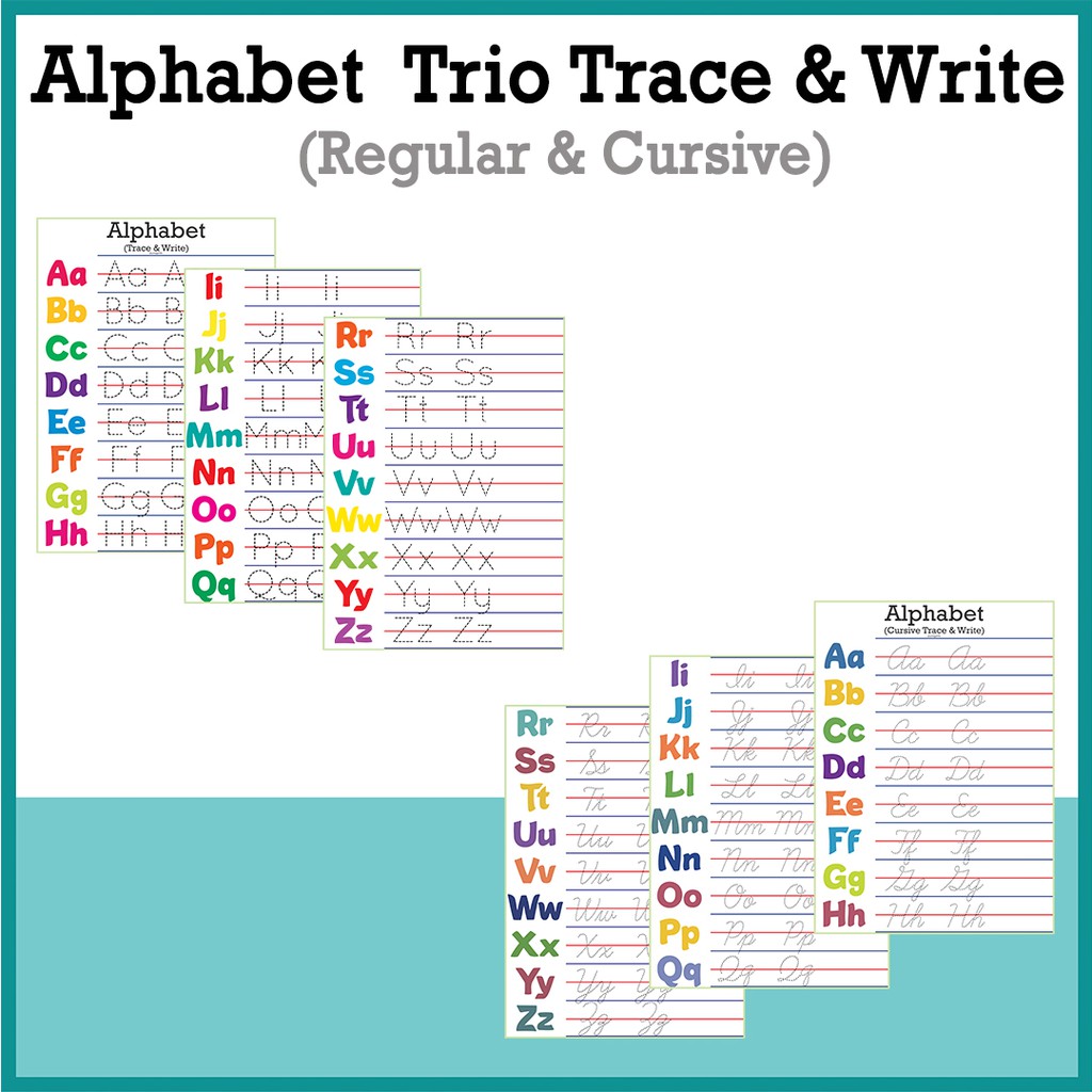 Laminated Tracing Alphabet Letters Cursive A4 Size Sh vrogue.co