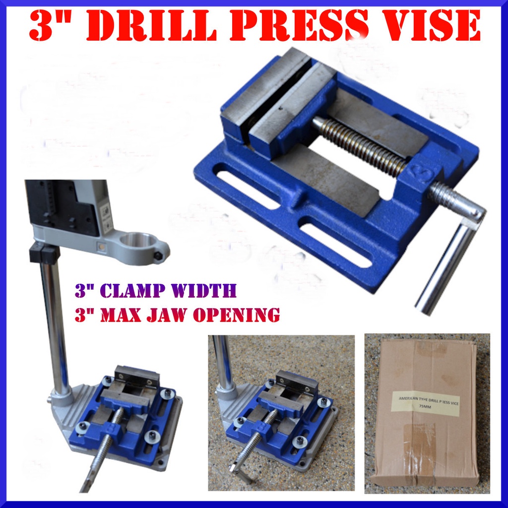 "3" Drill Press Vise Drill Vice Flat Vise American Type Shopee