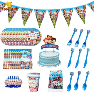 Cocomelon Themed Tableware Birthday Decoration Party Supplies For Kids Paper Plates Cups Napkins Tablecloth Pennant Cake Topper Gift Bags Blowouts Invitation Cards Shopee Philippines - 10 gift boxes roblox cupcake topper plate cup banner balloon table cover blower bag shower birthday party balloons supplies decorations