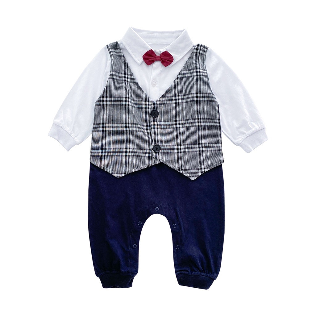 Sanlutoz Newborn Baby Bodysuit Cute Boy Clothing Plaid | Shopee Philippines