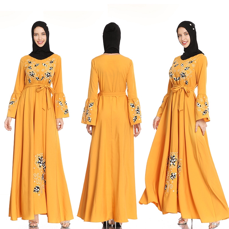 yellow long sleeve gown