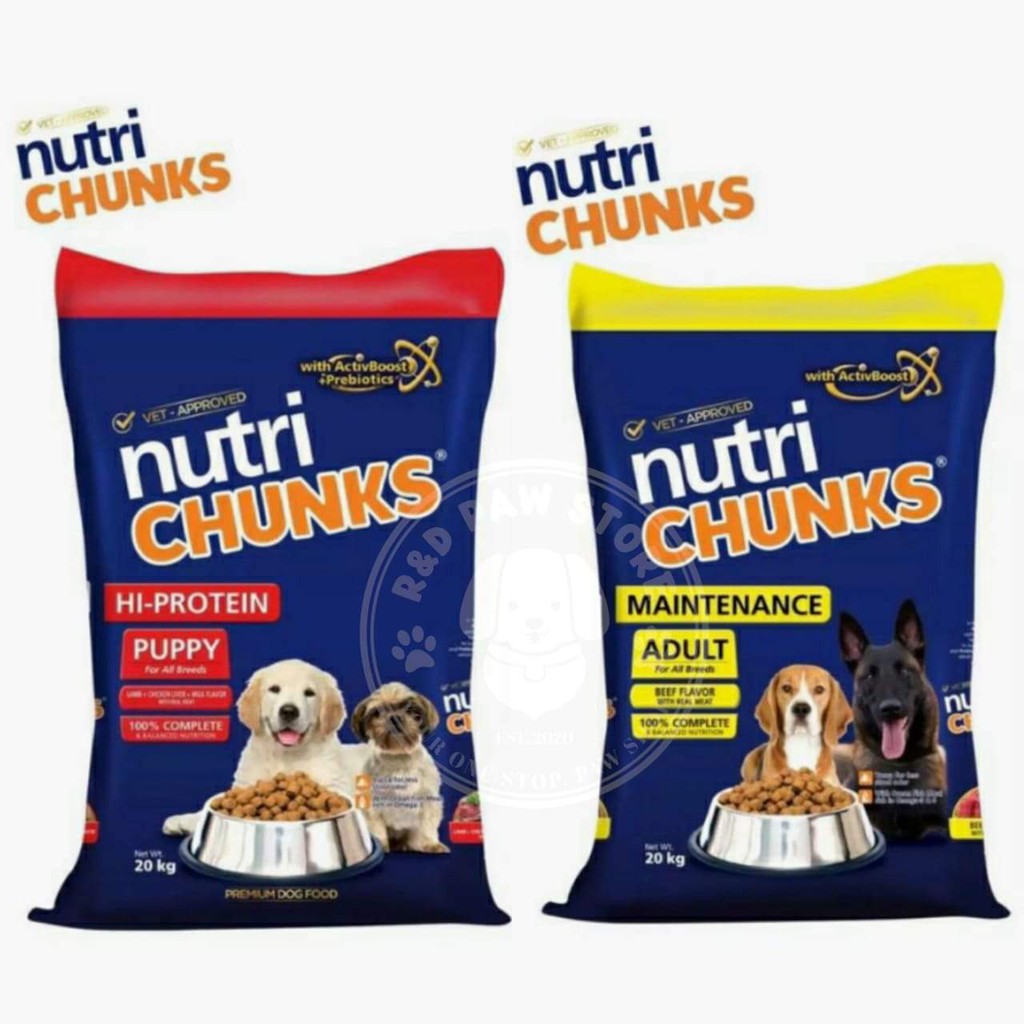 Nutri Chunks Adult & Puppy Dry Dog Food 1KG | Shopee Philippines