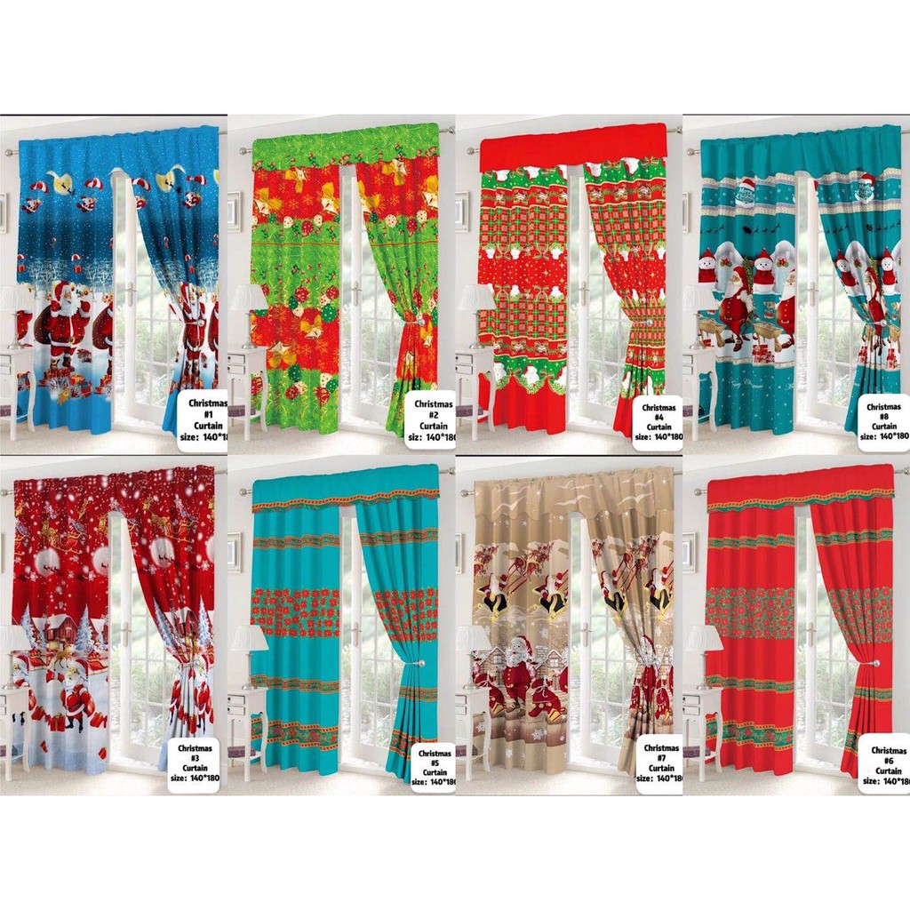 S&L CH777 Christmas Window Curtain without Ring 140×180CM(1PCS SIZE140×