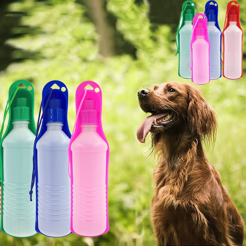 500ML Dog Water Bottle Folding Drinker Plastic Portable Water Bottle Pets Outdoor Travel