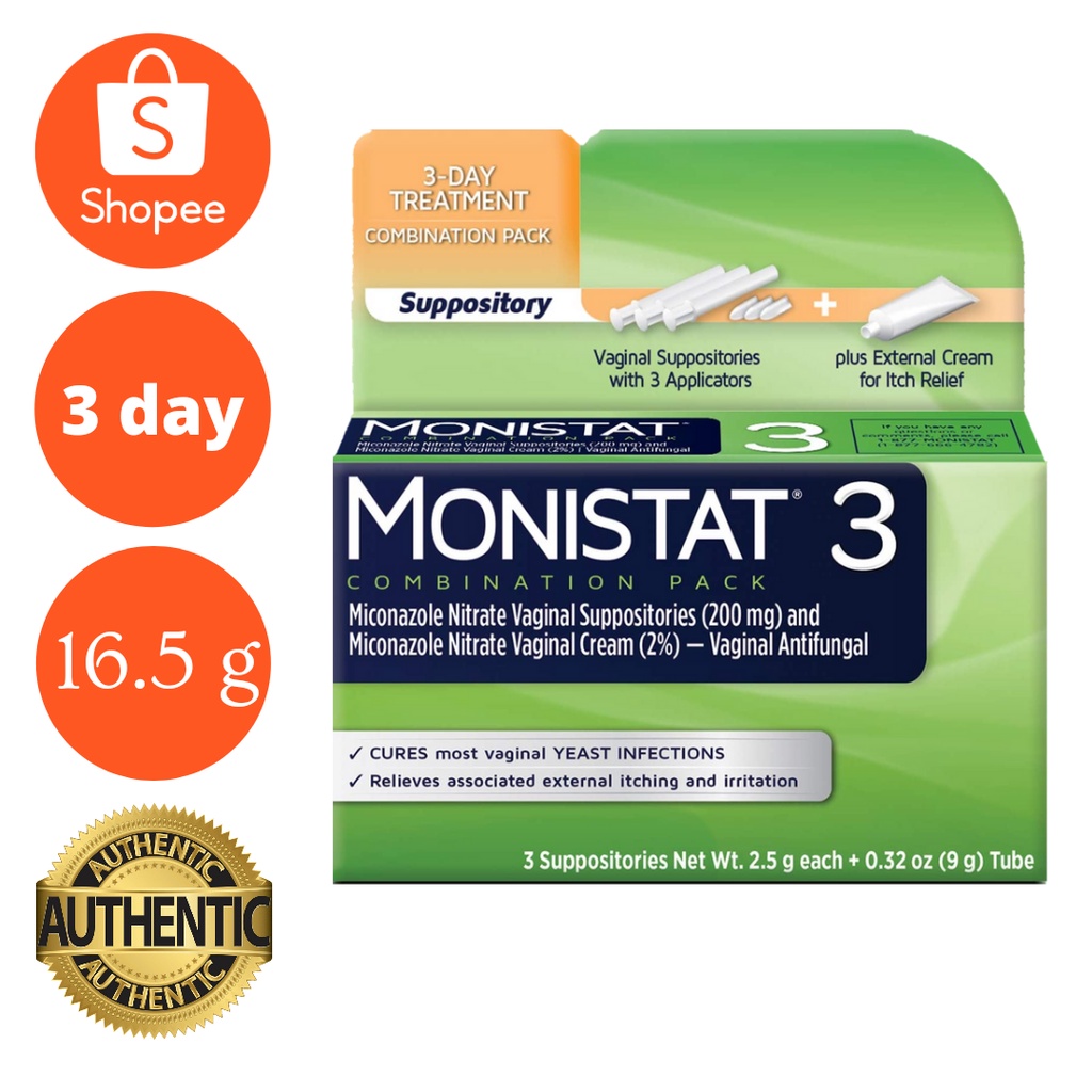 MONISTAT 3 DOSE YEAST INFECTION TREATMENT 7 PIECE SET SUPPOSITORIES AND