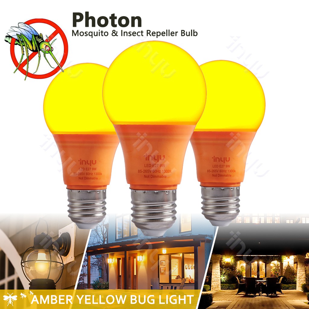 Bug Light Bulb Yellow LED Bulbs, Outdoor Porch Lights, Amber Bedroom