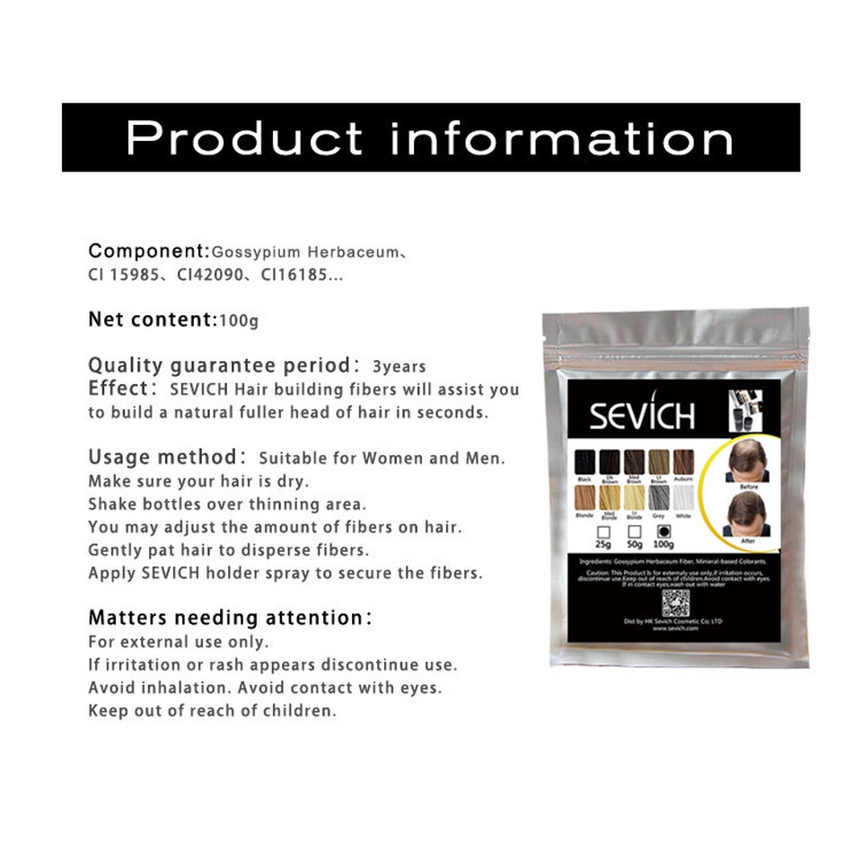 Sevich Hair Growth Spray Hair Building Fiber Concealer Shopee