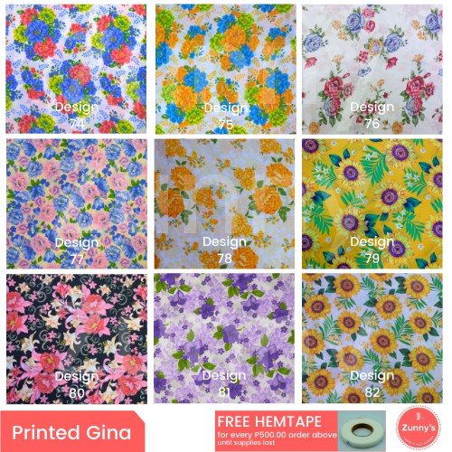 Printed Gina Set 3 Geena Pongee Fabric 60 inches width for Curtain ...