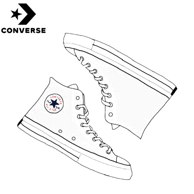converse high top drawing