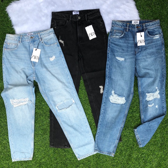 zara ripped boyfriend jeans