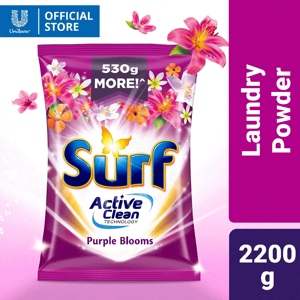 Surf Purple Blooms Laundry Powder Detergent 2.2KG Pouch | Shopee ...