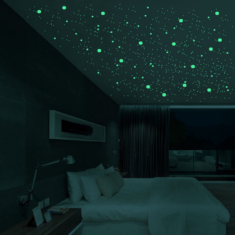 In-The-Dot 3D Room Ceiling Wall Sticker Decor Dark Glow Star Shape Decal 322pc 