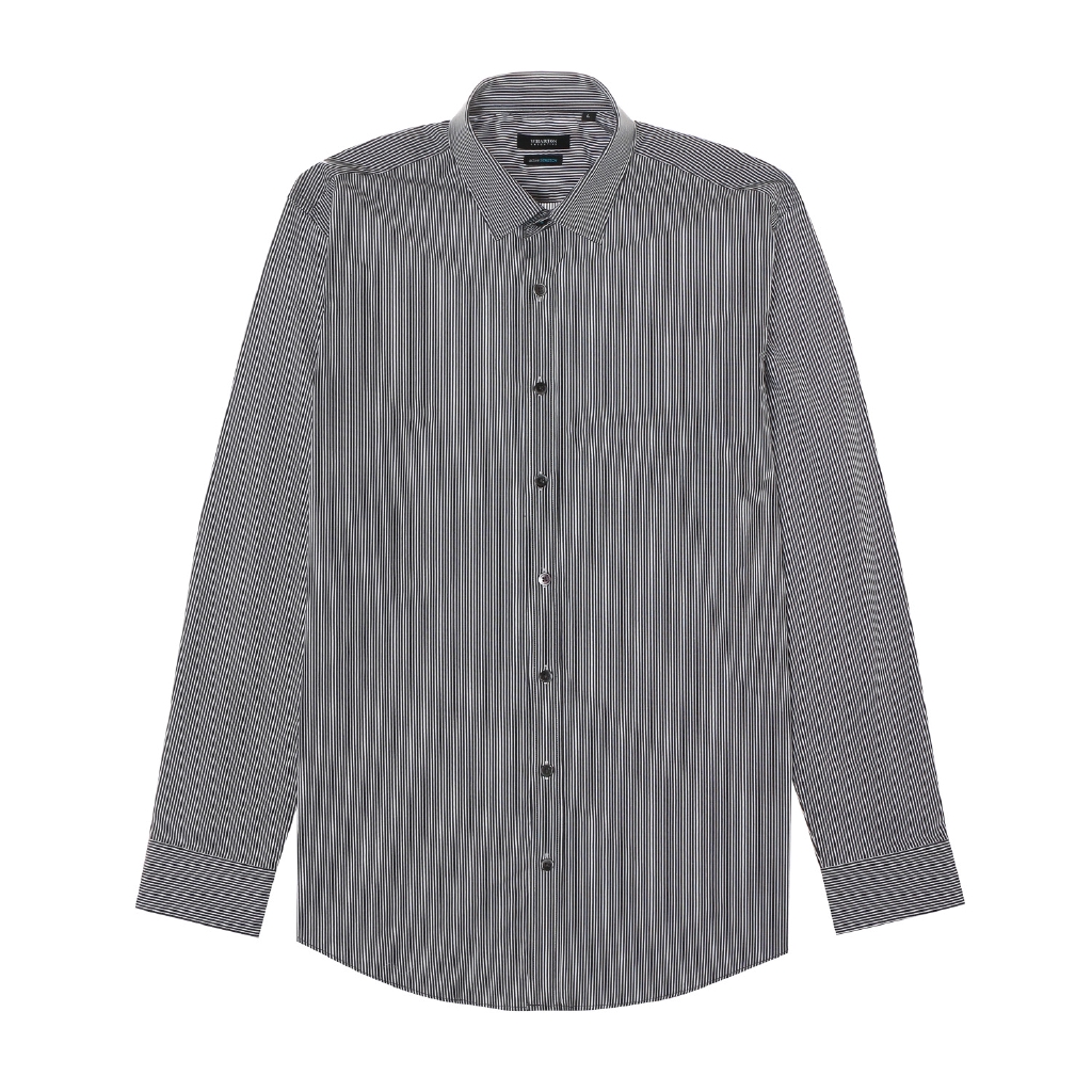 mens black pinstripe dress shirt