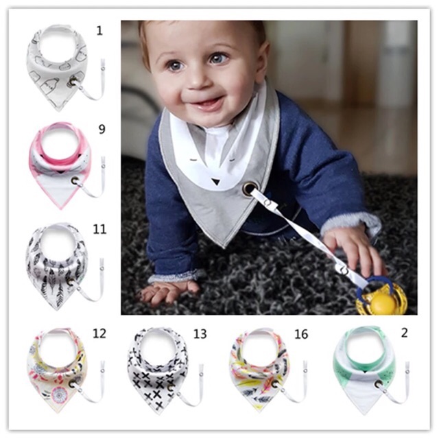 stylish bandana bib with pacifier holder Shopee Philippines