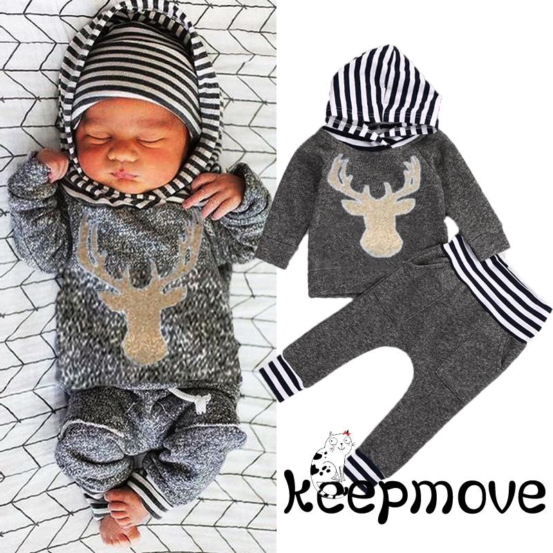 Emo Adorable Newborn Baby Girl Boy Clothes Deer Tops Shopee Philippines