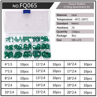 Box Set Sealing Fluorine Rubber O Ring Oring Set O Ring 15 Sizes 1 5 3 1mm Thickness Od 6 30mm Durable Socket Rubber Green Fkm Gasket Replacements O Rings For Appliance Equipment Industry Production Maintenance Shopee