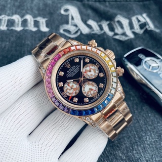 Rolex Rainbow Daytona Series Classic Three-Eyed Six-Needle Design Tower Fully Automatic Mechanical Movement: Mineral Imitation Wear-Resistant Scratch-Resistant Crystal Mirror Diameter: #9