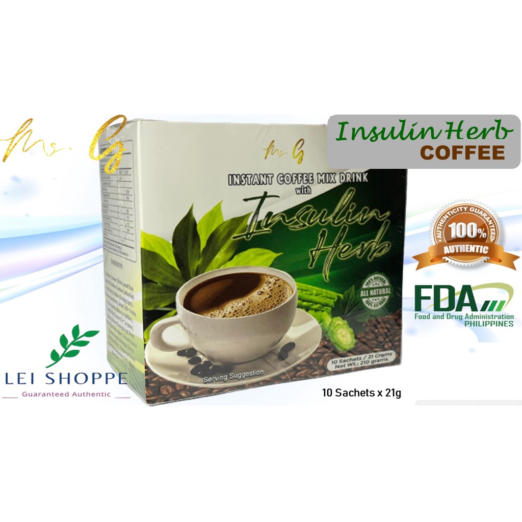 INSULIN COFFEE Ms. G [10 Sachets x 21g] Insulin Herb Shopee Philippines