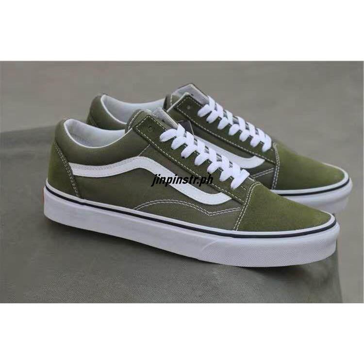 army green old skool vans