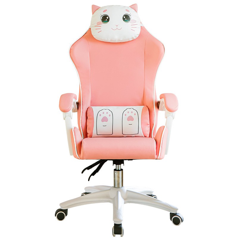 New computer chair home cute pink girl study office chair comfortable girl  internet cafe reclining s | Shopee Philippines