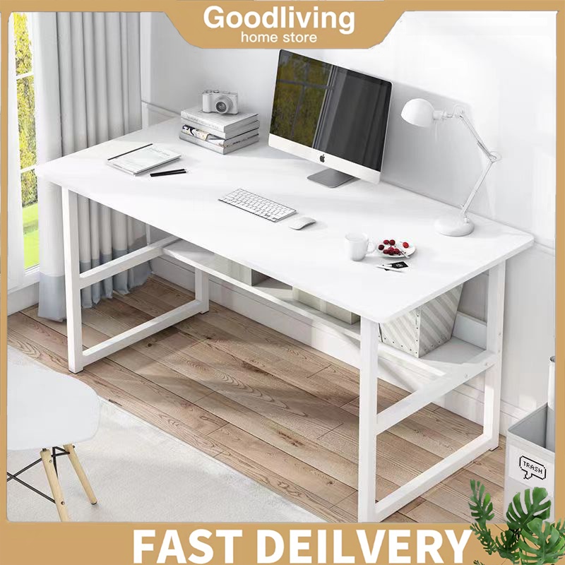COD 2Layer PC Desk Home Table Computer Desk Study Table With Book Shelf Bedroom Furniture for