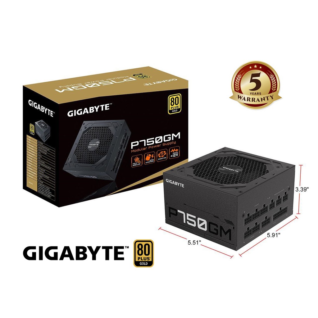 Gigabyte P850GM P750GM 80 Plus Gold Certified PSU 850W 750W 80+ ATX