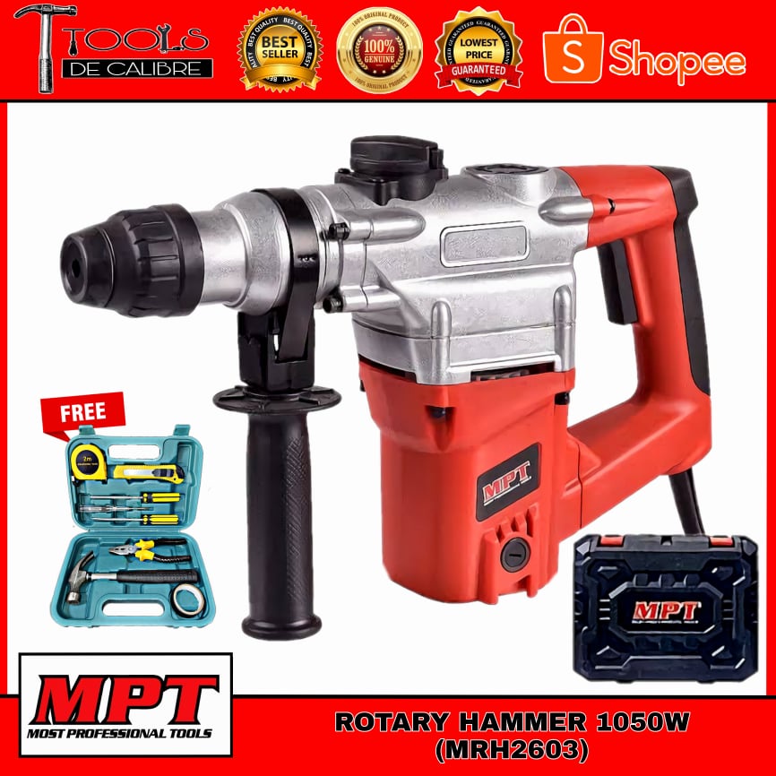 MPT Rotary Hammer Chipping Gun Drill 1050W (MRH2603) w/ FREE TOOLSET