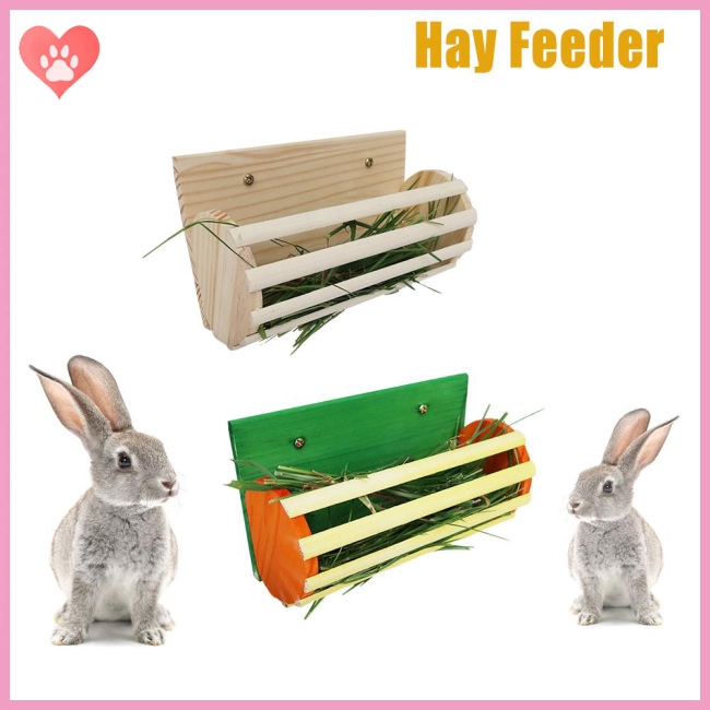 wooden hay feeder for rabbits