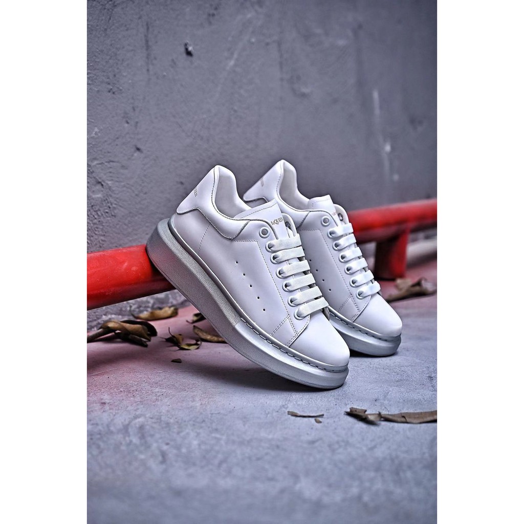 silver leather sneakers
